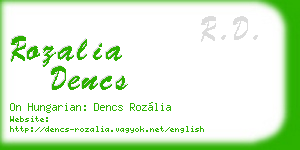 rozalia dencs business card